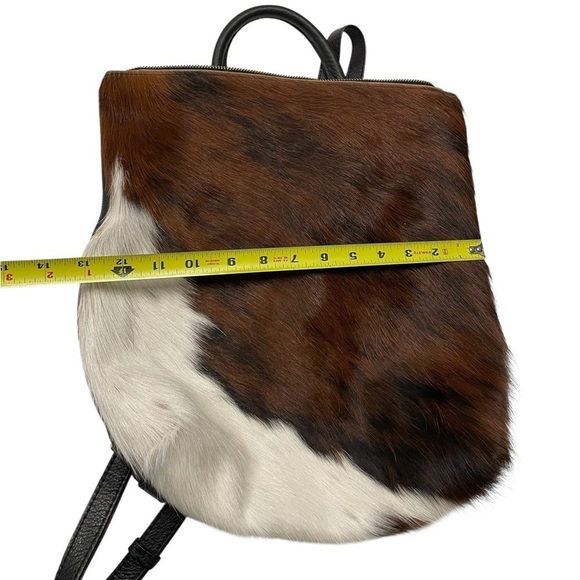 Leather Cowhide Fur Backpack Brown & White main image 7